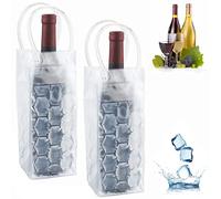 Bolsa de Hielo y Enfriador de Vino para Champán, Vino Tinto y Blanco o Espumoso - Soporte de Refrigeración de Gel para Botellas