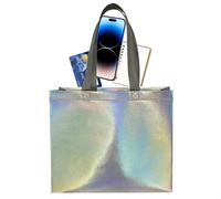 Bolsa De Holograma - Bolsa De Hombro Reflectante, Almacenamiento Para Compradores Iridiscentes | Elegante Bolsa De Glitter Sack, Marco De Carpetas Moderno, Envoltura De La Bolsa Brillante, Caja De