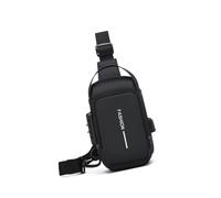 Bolsa de hombro antideslizante moderna con compartimentos resistentes a la intemperie, almacenamiento compacto para ciclismo, City Life, bolsa cruzada para hombre, Black, One Size