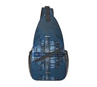 Bolsa de hombro con estampado artístico de Nueva York, con diseño de dibujos animados, mochila cruzada, bolsa de pecho, mochila para mujeres y hombres, viajes, senderismo, Chicago Reflected, Talla única