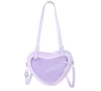 Bolsa de hombro con forma de corazón para mujer, estilo japonés, bolsa cruzada para ir de compras a diario, Purple, Organizador de bolsas