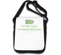 Bolsa de hombro con texto en inglés "I'm not Lazy I'm Energy efficient", color, White, Talla única