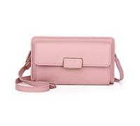 Bolsa de hombro cuadrada pequeña para mujer, bolsa de mensajero para teléfono móvil, bolsa de mensajero para hombres negros (rosa, talla única)
