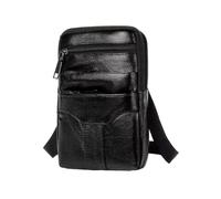Bolsa de hombro de cuero de primera calidad imprescindible para hombres en movimiento, bolsa cruzada para hombre, riñonera, color negro, Black, as description, como se muestra en la