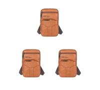 Bolsa de hombro de cuero de primera calidad imprescindible para hombres en movimiento, bolsa cruzada para hombre, riñonera, color negro, Juego de 3 (marrón amarillento), as description, como se