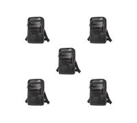 Bolsa de hombro de cuero de primera calidad imprescindible para hombres en movimiento, bolsa cruzada para hombre, riñonera, color negro, Juego de 5 (negro), as description, como se muestra en la