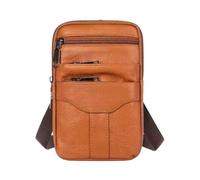 Bolsa de hombro de cuero de primera calidad imprescindible para hombres en movimiento, bolsa cruzada para hombre, riñonera, color negro, Marrón amarillento, as description, como se muestra en la