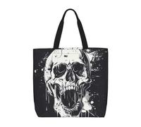 Bolsa de hombro de gran capacidad con estampado de calavera fantasma de terror, para mujer, para compras, viajes, playa, trabajo
