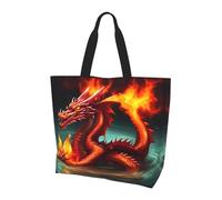 Bolsa de hombro de gran capacidad para mujer, diseño de Dragon King in Fire, bolso de mano versátil para viajes y compras