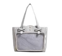 Bolsa de hombro de gran capacidad que destaca la cultura japonesa del anime casual, bolso de mano para las axilas, para ir de compras en el campus y el ocio, bolsa de transporte diario, Silver, One