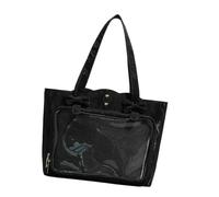 Bolsa de hombro de gran capacidad que destaca la cultura japonesa del anime casual, bolso de mano para las axilas, para ir de compras en el campus y el ocio, bolsa de transporte diario, Black, One