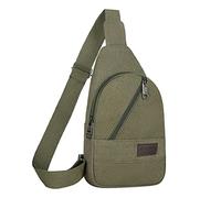 Bolsa de hombro de lona para hombre, bolsa cruzada para deportes al aire libre, bolsa de hombro para hombre, Green, Talla única