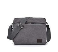 Bolsa de hombro de lona versátil bolsa de mensajero para hombres Tablet Crossbody Bolsas para la escuela Casual Bolsos para mujeres Viajes monedero cambio paquete gris