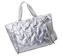 Bolsa de hombro de moda, bolsa de gimnasio, bolsa de deporte, bolsa de viaje, bolsa de deporte de gran capacidad, bolsa de noche, bolsa deportiva para mujer, gris (silver gray)