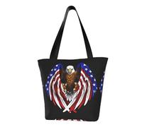 Bolsa de hombro de moda para mujer, diseño de águila patriótica de la bandera de Estados Unidos, ideal para viajes de fin de semana, compras, bolsa de mensajero