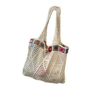 Bolsa de hombro de punto de ganchillo de gran capacidad, casual, bolsa de playa, bolso hueco para viajes y uso diario, bolsa de playa para mujer, a, One Size