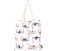 Bolsa de Hombro de Stitch - Color Beige - Elaborada en Algodón 100% - Bolsa de Tela con Asas Largas - Estampado Impreso en la Parte Frontal - Producto Original Diseñado en España
