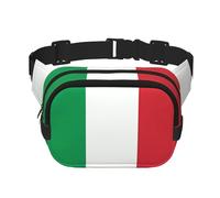 Bolsa de hombro de viaje con bandera de Italia, riñonera moderna e informal, riñonera cuadrada de doble capa, color negro, talla única, Negro, One Size
