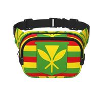 Bolsa de hombro de viaje con bandera hawaiana nativa, riñonera moderna e informal, riñonera cuadrada de doble capa, color negro, talla única, Negro, One Size