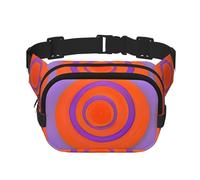 Bolsa de hombro de viaje Orange Circle Center Fitness, riñonera moderna e informal, riñonera cuadrada de doble capa, color negro, talla única, Negro, One Size