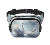 Bolsa de hombro de viaje White Swan on Ice Fitness, riñonera moderna e informal, riñonera cuadrada de doble capa, color negro, talla única, Negro, One Size