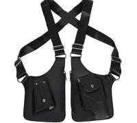 Bolsa de hombro doble antirrobo para axilas, de cuero de primera calidad, unisex, bolsa de hombro ajustable/bolsa cruzada con doble bolsa para hombres y mujeres