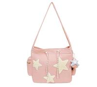 Bolsa de hombro genérica, bolsa de tote, amplia capacidad con diseño de estrella, estilo de mensajero portátil, shoulder Storage for Girt, Travel, School, Casual Outings, 14,96 x 12,6 x 4,72 pulgadas