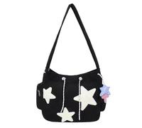 Bolsa de hombro genérica, bolsa de tote, amplia capacidad con diseño de estrella, estilo de mensajero portátil, shoulder Storage for Girt, Travel, School, Casual Outings, 14,96 x 12,6 x 4,72 pulgadas