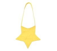 Bolsa de hombro inclinada de color sólido de gran capacidad, bolsa de hombro casual, bolsa de dibujos animados, bolsa cruzada en forma de estrella, Amarillo