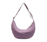 Bolsa de hombro ligera de nailon con diseños acolchados, correa ajustable para viajeros y estudiantes, Púrpura, Belleza masiva