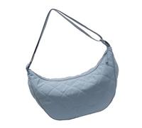 Bolsa de hombro ligera de nailon con diseños acolchados, correa ajustable para viajeros y estudiantes, Azul, Belleza masiva
