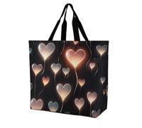 Bolsa De Hombro Para La Compra Amor De Corazón Brillante Bolso Tote Multiusos Shopping Bag Portátiles Bolsa De La Compra Para Trabajar Viaje Playa