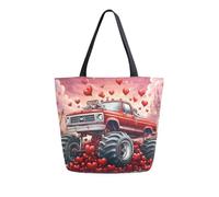 Bolsa De Hombro Para La Compra Corazón Amor Camión Rojo Bolsas De Playa Mujere Shopping Bag Ligeras Bolsas Tote Bag Para Trabajar Playa Regalo Útil