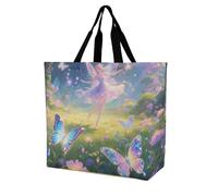 Bolsa De Hombro Para La Compra Jardín Mágico Con Un Hada Shopping Bag Portátiles Bolsas De Playa Ligeras Bolsas Tote Bag Para Trabajar Regalo Útil Viaje