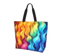 Bolsa De Hombro Para La Compra Misteriosas Llamas De Arcoíris Bolsas De Playa Multiusos Bolso Tote Reutilizable Bolsas Tote Bag Para Regalo Útil Viaje Trabajar