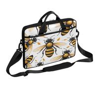 Bolsa de hombro para laptop de 15 pulgadas, diseño de animales salvajes, abejas, maletín, tela duradera y repelente al agua para hombres y mujeres