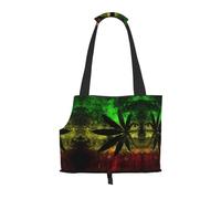 Bolsa de hombro para mascotas con diseño de hojas de bandera de Jamaica, 26 x 34 cm, ligera, transpirable, bolsa de viaje para mascotas de fin de semana