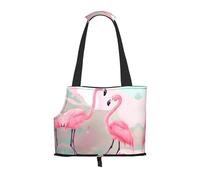 Bolsa de hombro para mascotas con estampado de flamencos para salir, bolsa de hombro de doble propósito para perros y gatos pequeños