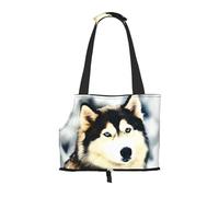 Bolsa de hombro para mascotas con estampado de husky siberiano, bolsa de viaje ligera y transpirable, 26 x 34 cm, juego de viaje para mascotas de fin de semana