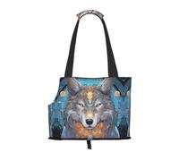 Bolsa de hombro para mascotas con estampado de lobo feroz, adecuada para perros y gatos pequeños, bolsa de compras y viajes de doble propósito