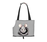 Bolsa de hombro para mascotas con estampado de ratas grises, especialmente diseñada para perros y gatos pequeños, bandolera multifuncional y bolso de mano