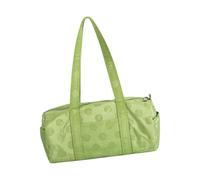 Bolsa de hombro plegable para gimnasio con parte delantera y dos lados | Forma cilíndrica punteada, cierre de cremallera y asas de transporte, bolsillos interiores para viajes cortos y viajes cortos