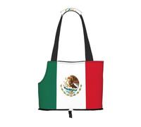 Bolsa de hombro plegable portátil impresa con la bandera de México, adecuada para transportar mascotas pequeñas