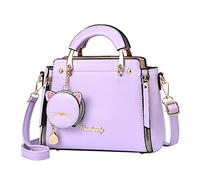 Bolsa de hombro portátil de moda para mujer, bolsa de mensajero, bolsa transparente de 12 x 6 x 12 pulgadas, Purple, Talla única