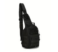 Bolsa de hombro rígida de nailon compatible con cojín para montañismo, camping y pesca, bolsa de hombro ajustable, Negro , Taglia Unica, One Style