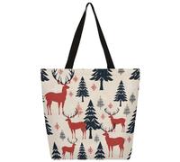 Bolsa de hombro unisex con diseño de ciervo de alce, reutilizable, plegable, casual, elegante, para compras, playa, viajes, trabajo, escuela