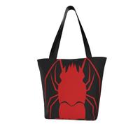 Bolsa de hombro unisex con diseño de jirafas sobre hierba, reutilizable, plegable, casual, elegante, para compras, playa, viajes, trabajo y escuela, Camarón rojo, Talla única