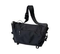 Bolsa de hombro unisex de alta capacidad para actividades al aire libre y elegante ropa de calle deportiva, bolsa cruzada negra con cremallera