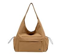 Bolsa de hombro versátil de nailon para mujer, para compras, viajes, uso diario, Khaki, 400.00x250.00x150.00mm/15.75x9.84x5.91inch