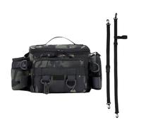 Bolsa de impermeable - Bolsa de almacenamiento resistente al agua salada para equipos de | Bolsa de agua dulce y salada al agua con correa acolchada para cebos, roles y pinzas, camuflaje,
